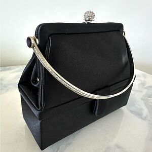 Judith Leiber vintage black satin bag